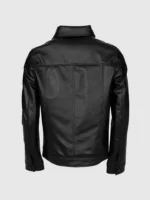 Best Men Black Leather Jacket with Folded Collar