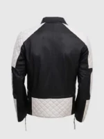 Buy Men Black & White Leather Jacket - Equitazione