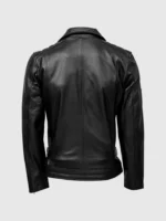 Men Quilted Biker Leather Jacket Black Color