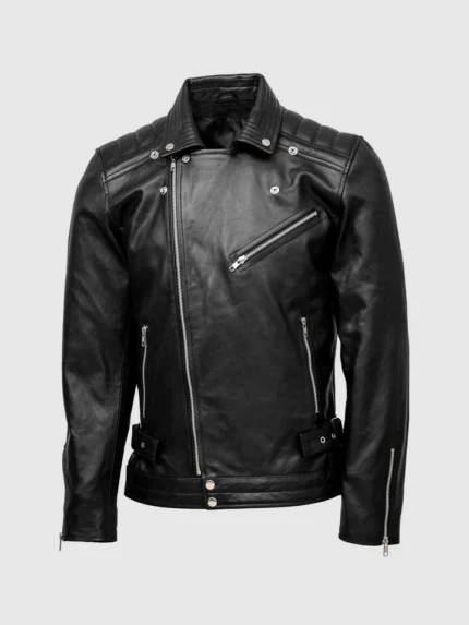 Men Quilted Biker Leather Jacket