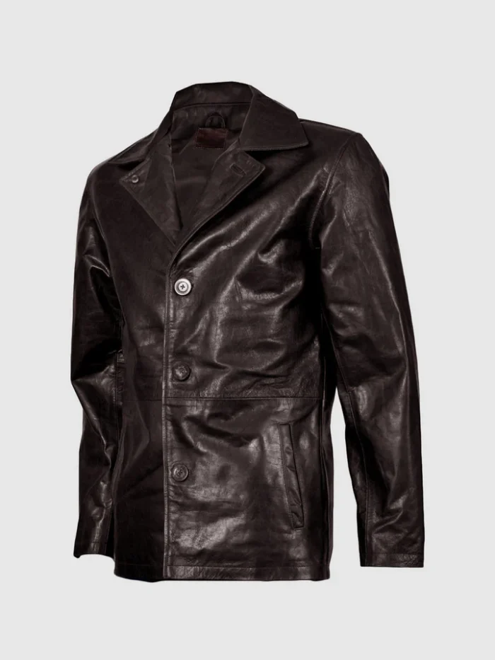 Men's Beautiful Brown Leather Blazer - The Jacket Place