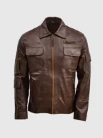 Mens Brown Sheep Leather Jacket for Sale