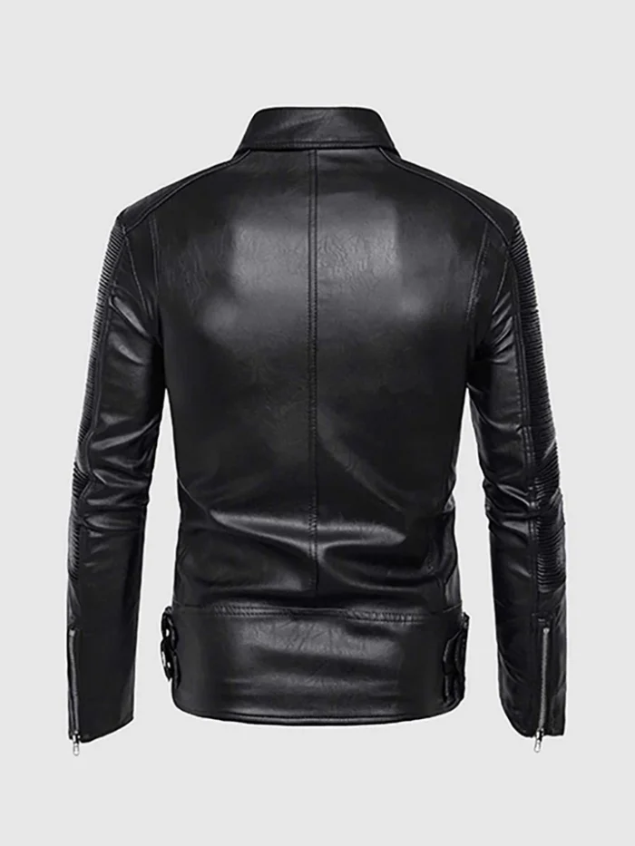 Mens Retro Leather Motorcycle Jacket