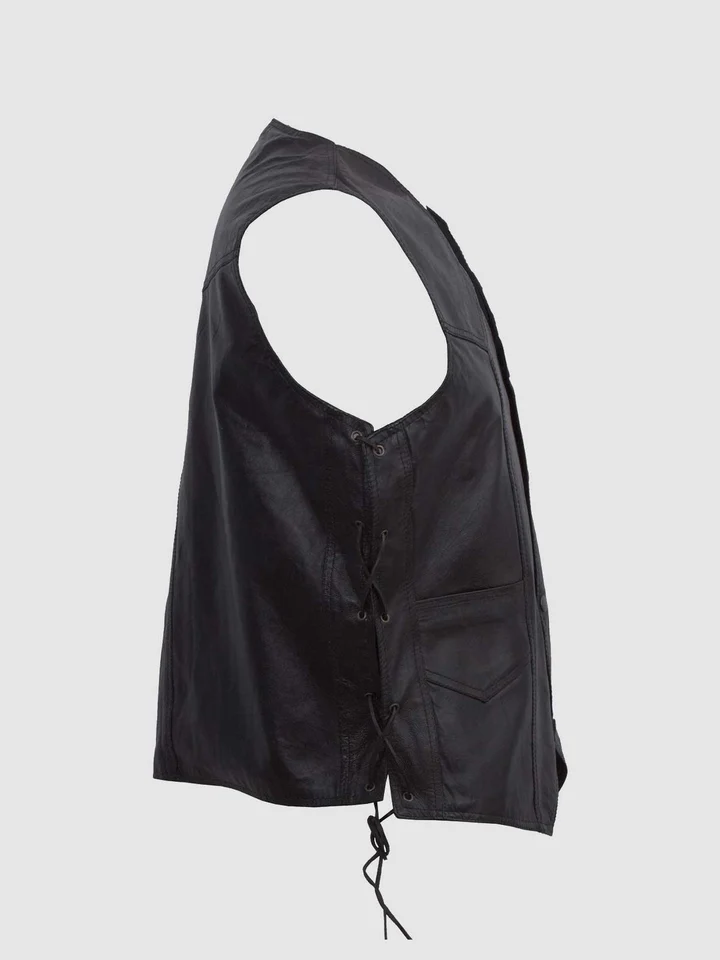 Shop Men's Simple Black Leather Vest