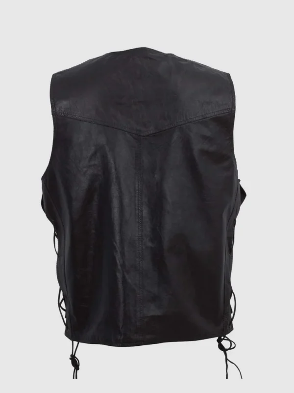 Classic Men Simple Black Leather Vest