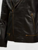 Shop Soft Sheep Black Leather Quilted Jacket on Sale