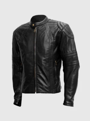 Mens Soft Black Sheep Leather Jacket on Sale