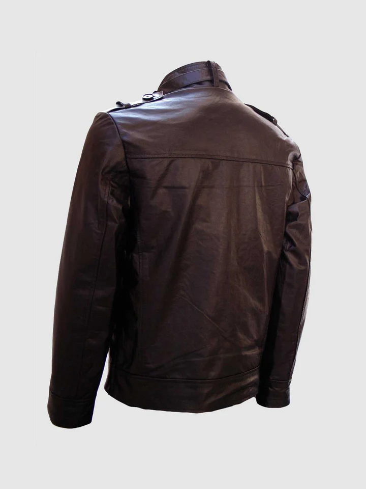 Men's Versatile Brown Biker Leather Jacket