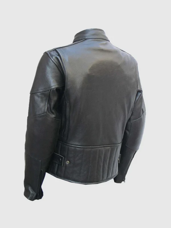 Mens Black Motorcycle Leather Jacket on sale