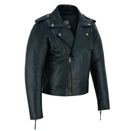 Men's Leather Biker Jacket with Air Vents