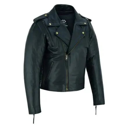 Men's Leather Biker Jacket with Air Vents