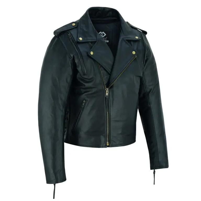 Men's Leather Biker Jacket with Air Vents