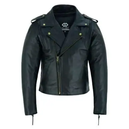 Men's Leather Biker Jacket with Air Vents