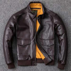 Buy Men’s Military Cowhide Leather Jacket - The Jacket Place