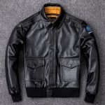 Buy Black Military Cowhide Leather Jacket