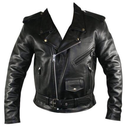 Premium Leather Black Embossed Eagle Jacket