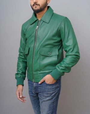 American Forces G1 Flight Green Bomber Leather Jacket