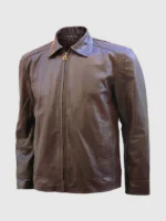 Michael Fassbender Brown Biker Leather Jacket for Men