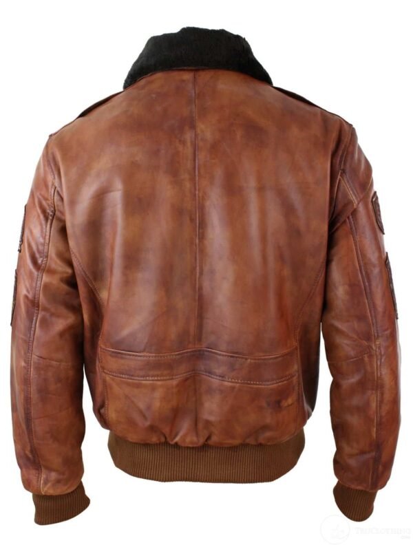 Shop Aviator Tan Brown Bomber Leather Jacket for Men