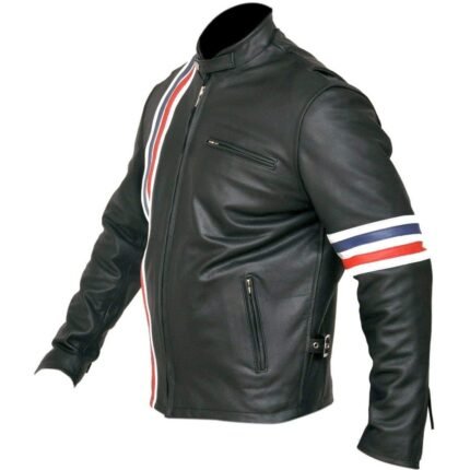 Peter Fonda Striped Cowhide Leather Jacket