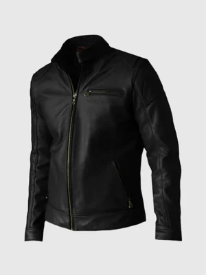 Buy Premium Black Leather Biker Jacket for Men - The Jacket Place