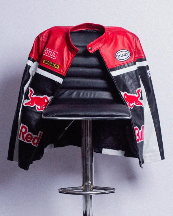 modern red bull leather jacket design