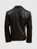 Sheep Men Leather Biker Jacket Black Color