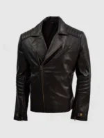 Shop Sheep Leather Biker Jacket Black for Men