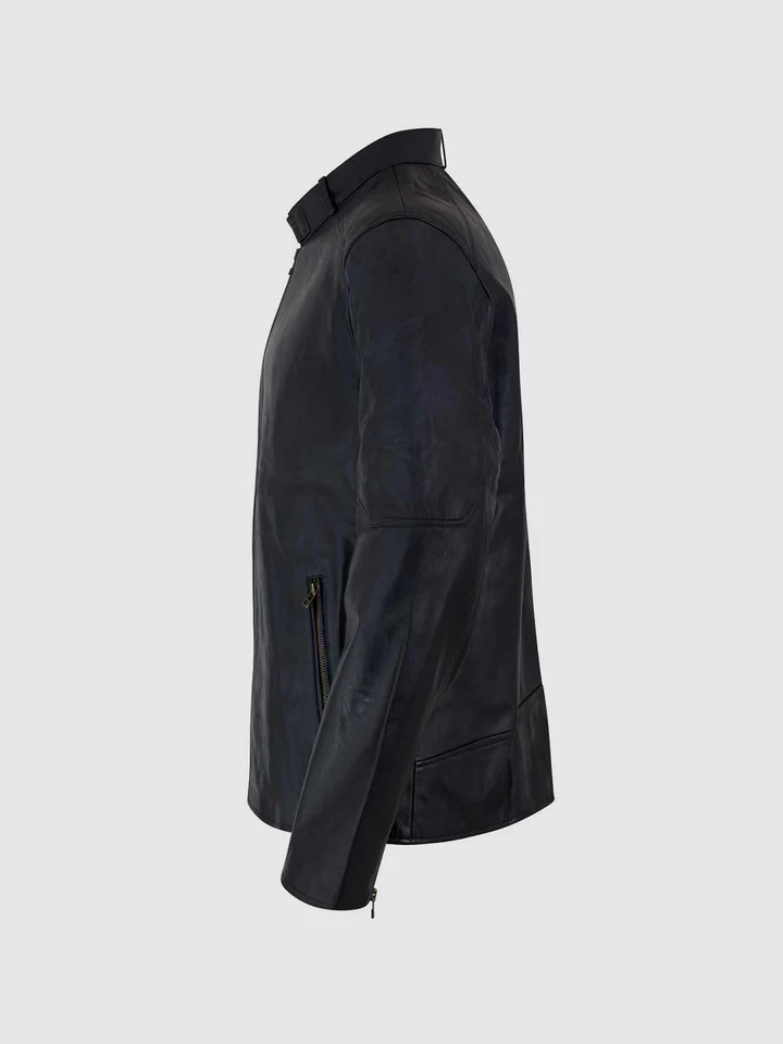 Cafe Racer Sheep Leather Jacket