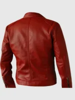 Elegant Red Leather Jacket for Men