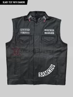 Buy Soa Sons of Anarchy Leather Vest Black Color
