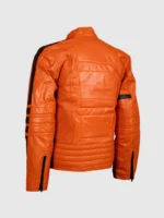 Shop Street Fashion Orange Leather Jacket for Men on Sale