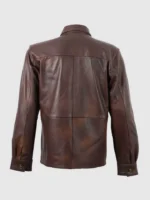 Summer Jacket for Men - Brown Leather Shirt