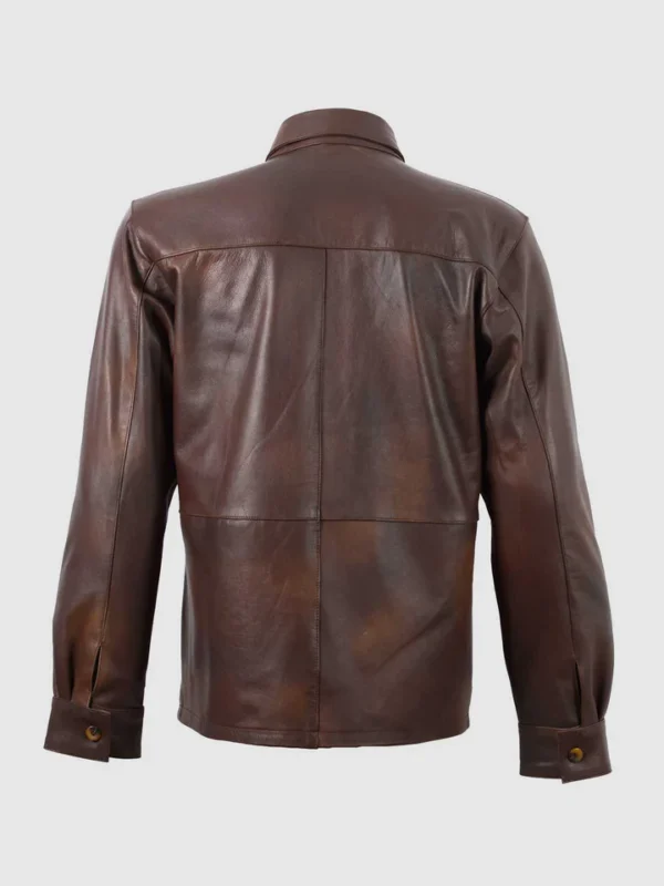 Summer Jacket for Men - Brown Leather Shirt