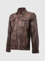 Buy Brown Leather Shirt for Men