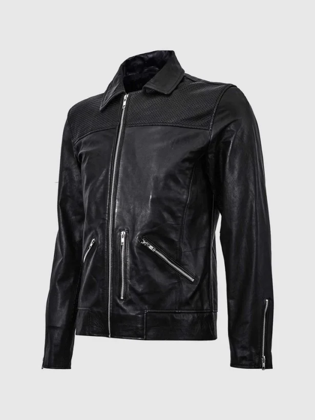 Stylish Summer Jacket - Retro Racing Jacket in Black