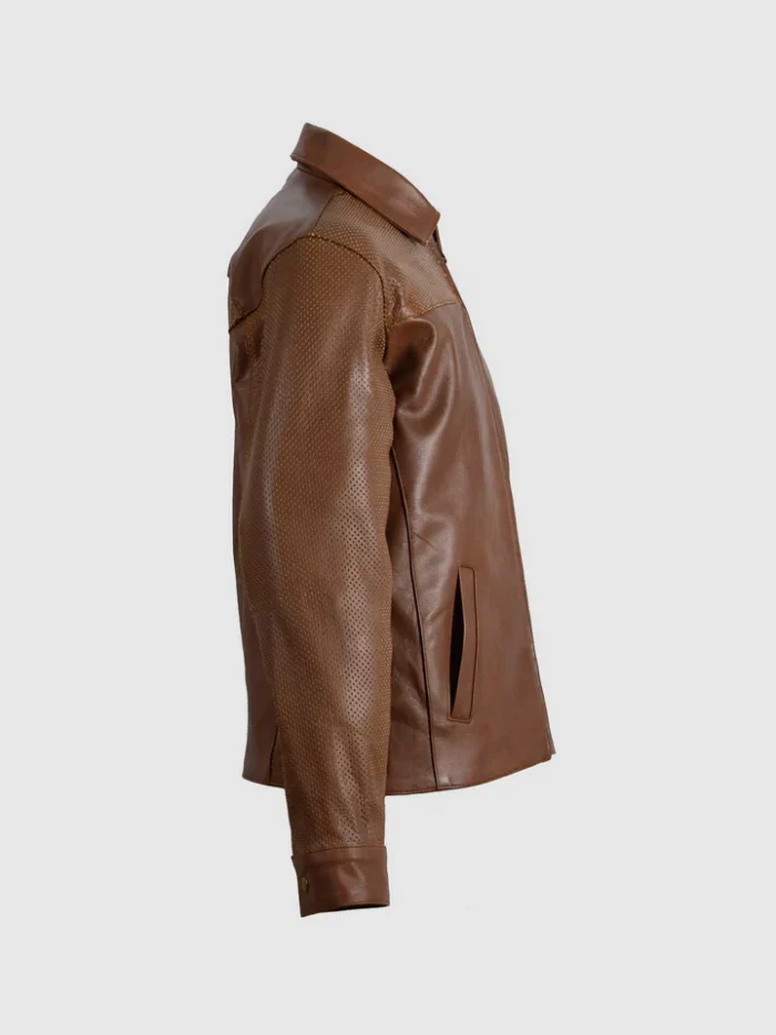 Summer Jacket - Men Vintage Leather Jacket in Tan