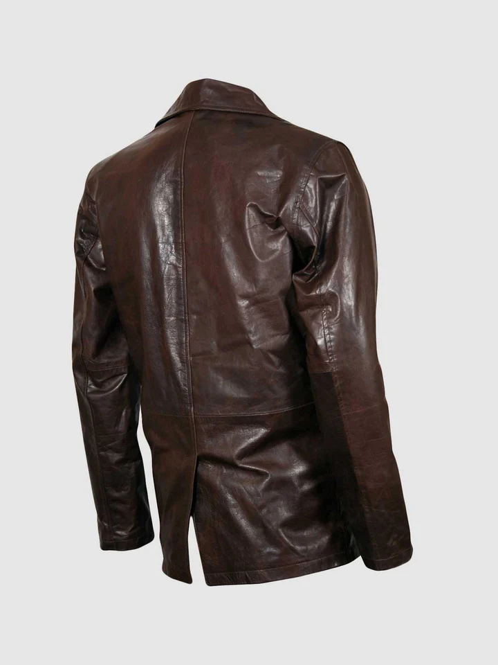 Vintage Brown Leather Coat