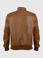 Buy Men Leather Bomber Jacket Tan Brown