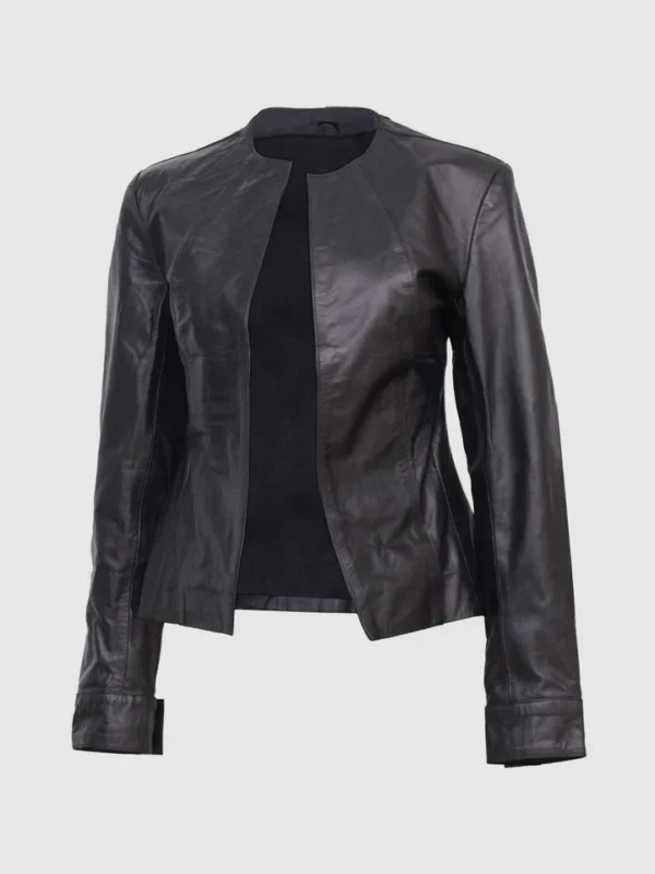 Open Front Collarless Jacket for Women