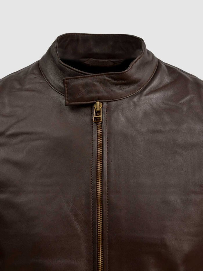 Brown Sheep Mens Leather Biker Jacket