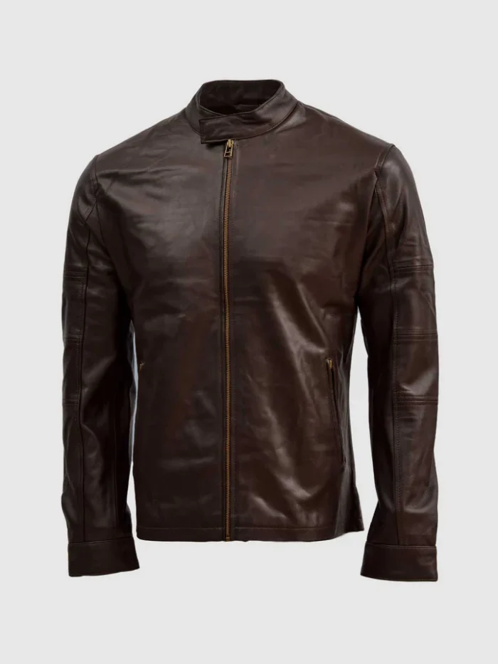 Buy Timeless Mens Brown Sheep Leather Biker Jacket