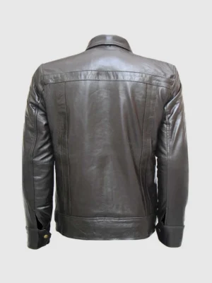 Shop Classic Zipper Brown Leather Jacket for Men