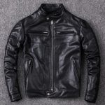 Buy Vegetable Tanned Sheepskin Biker Leather Jacket Black - The Jacket Place