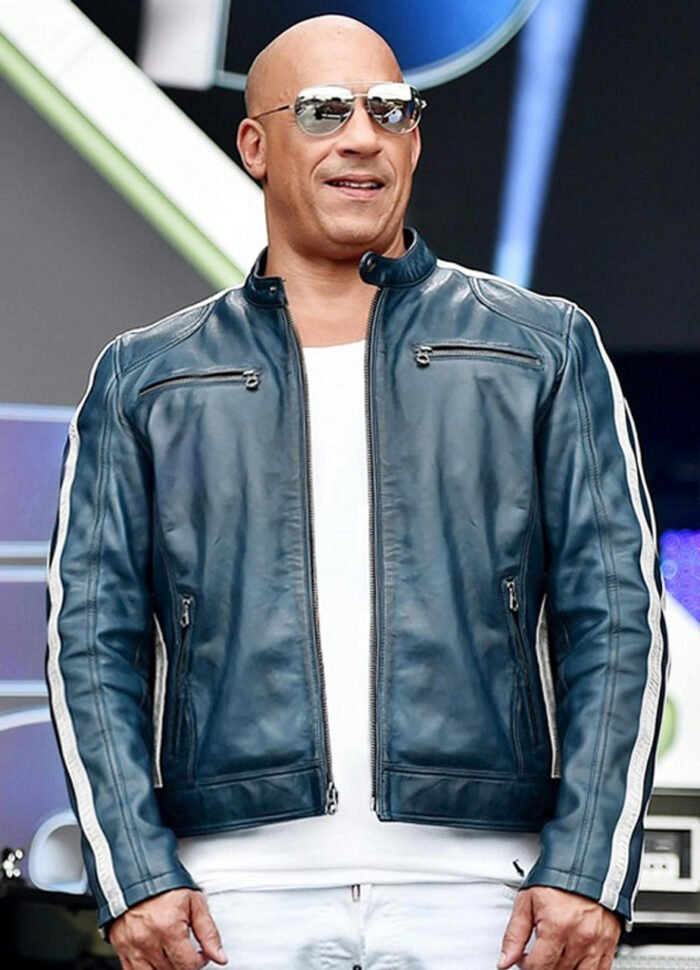 Fast & Furious Vin Diesel Fast 9 Blue Leather Jacket