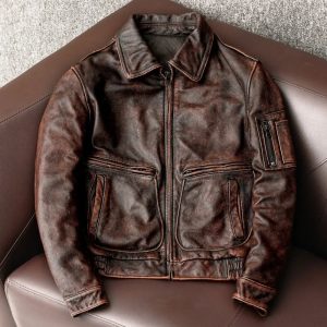 Buy Vintage Genuine Cowhide Leather Jacket for Men