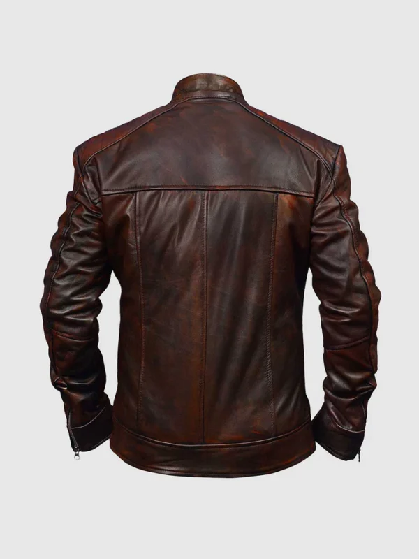 Buy Vintage Brown Leather Waxed Jacket For Men