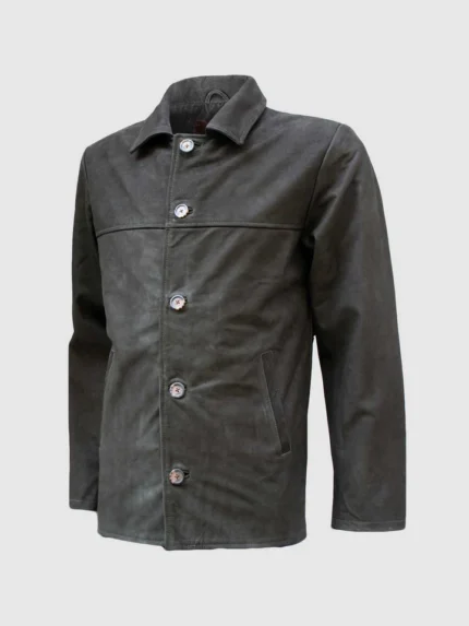 Classic Vintage Style Nubuck Leather Jacket for Men