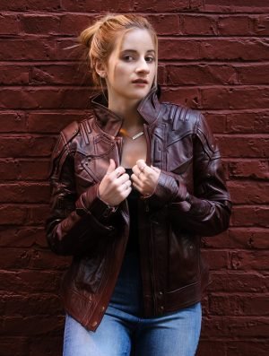 Womens Red Star Lord Guardians of the Galaxy Leather Leather Jacket