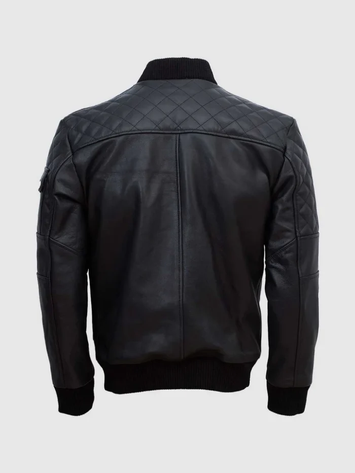 Shop Work Wear Black Bomber Leather Jacket- Lavoro